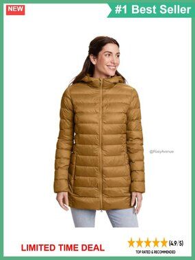 Hooded Down Parka Jacket 650 Fill Water-Repellent Packable Outdoor